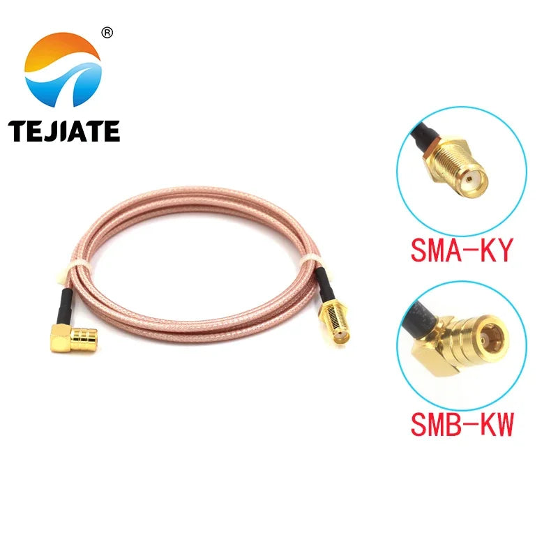1PCS TEJIATE Adapter Cable SMB To SMA Type SMB-KW Convert SMA-KY 8-90CM 1M 1.5M 2M Length Connector RG316 Wire