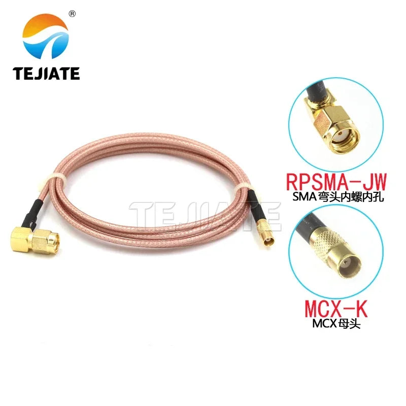 1PCS RPSMA-JW To MCX Adapter Line MCX Elbow Male And Female To RPSMA-JW Connection Line RG316 Coaxial Impedance 50 Ohms