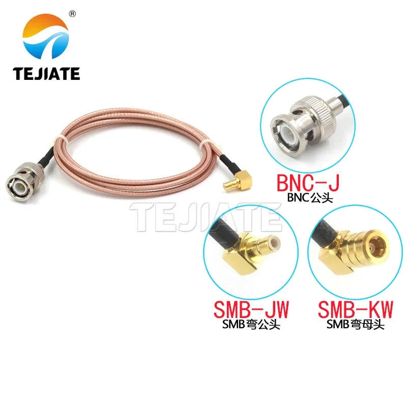 1PCS SMB-KW SMB-JW To BNC-J Adapter Wire BNC Male To SMB Elbow Male To Female RF Wire RG316 Coaxial Impedance 50 Ohms