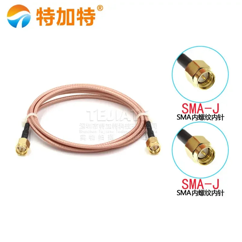 2PCS TEJIATE SMA Male Header To SMA Male Header Inner Pin/Hole  Jump Wire SMA-J RPSMA-J Cable RG316 Wire 0.08~2M