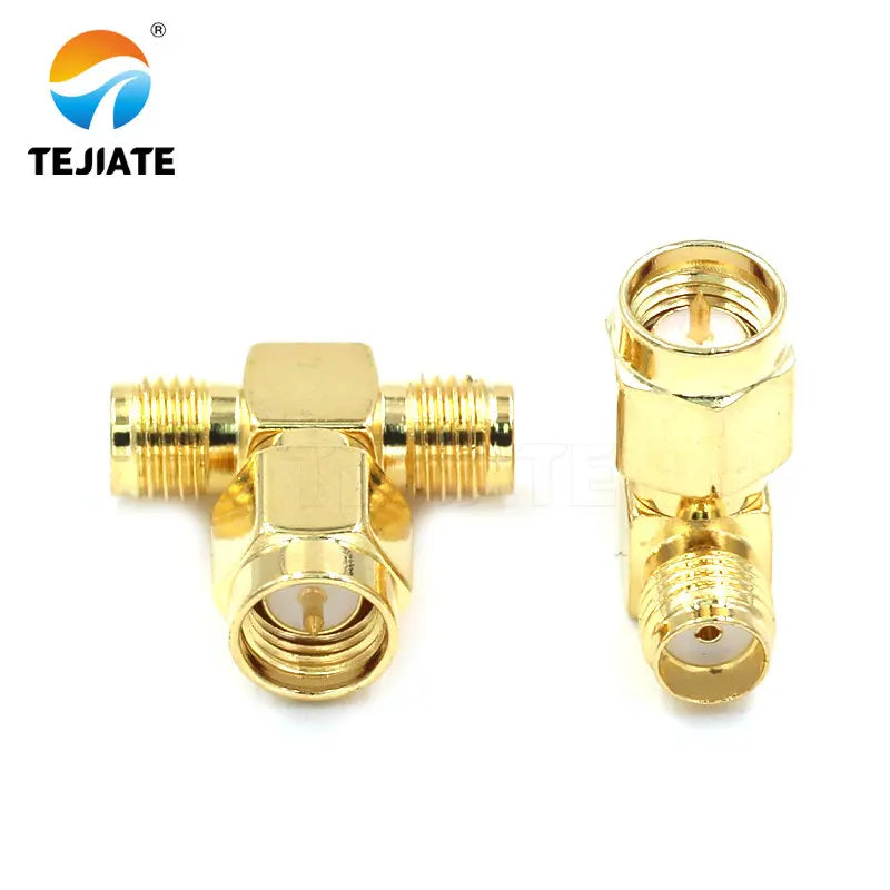 1PCS SMA Adapter Connector RPSMA-KJK Triple Female to Male RF Coaxial Plug Inner Pin Inner Hole Adapter Tee Connector