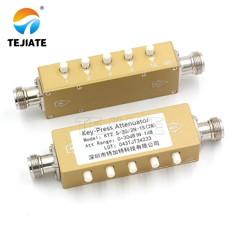 1PCS SMA N-type RF button adjustable key signal attenuator 0-30dB 0-60dB 0-90dB step 2W high power 0-4GHz