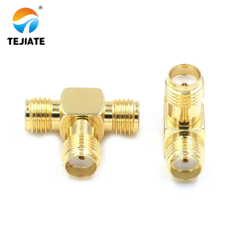 1PCS SMA Adapter Connector RPSMA-KJK Triple Female to Male RF Coaxial Plug Inner Pin Inner Hole Adapter Tee Connector