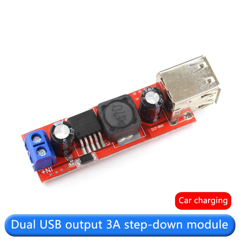Fine 9V/12V/36V to 5V 3A CAR Dual USB Charger Module DC Buck step down Converter 12v 5v power supply module good