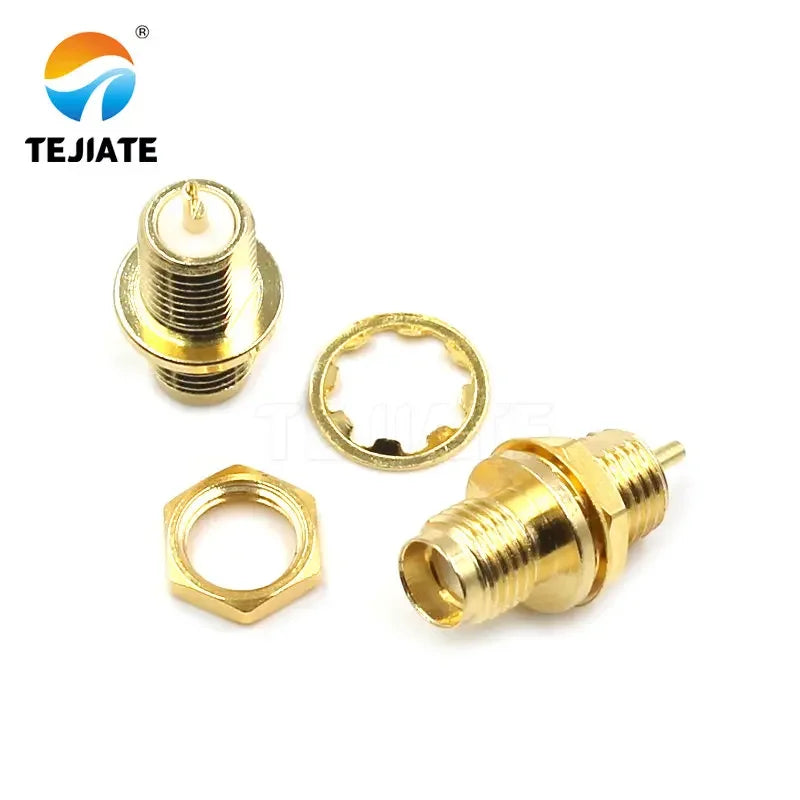 10PCS High RF Connector SMA-50KY Socket Panel Fixing Round Screw With 2 Screw Nuts 2 Pad 50 Ohmn