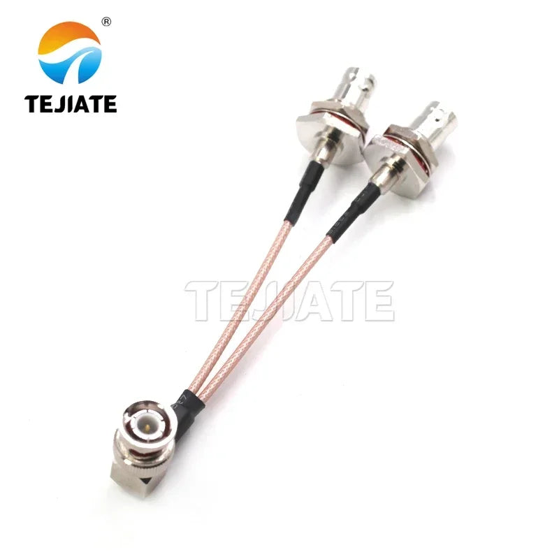 BNC male female to two BNC adapters 10cm RG316 cable