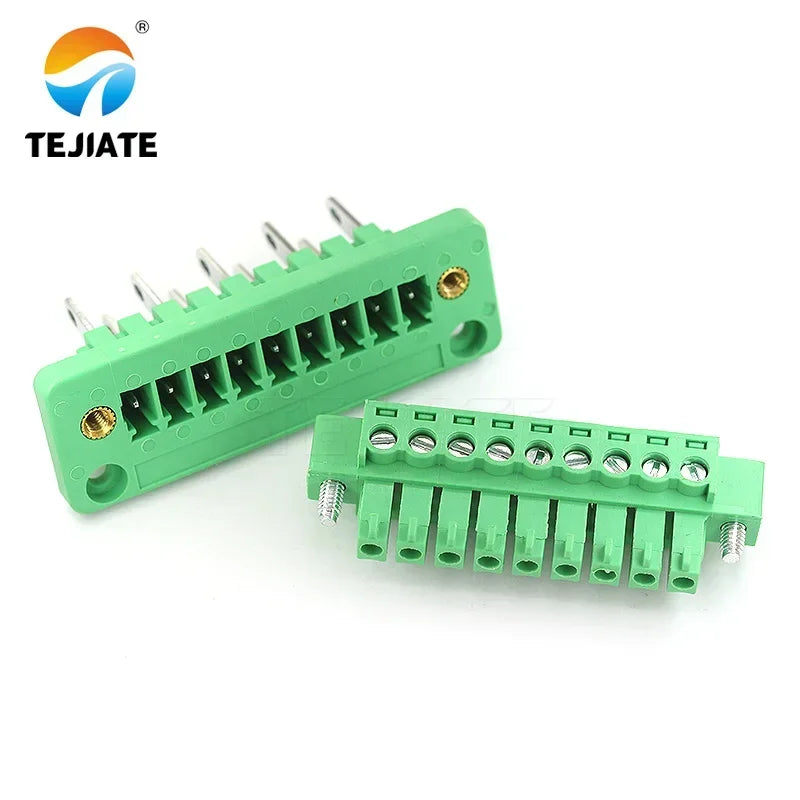 1 Set Of 15EDGWB+KM-3.81mm Wall Mounted Plug-in PCB Wiring Terminals With Flange Fixed Panel Wall Mounted