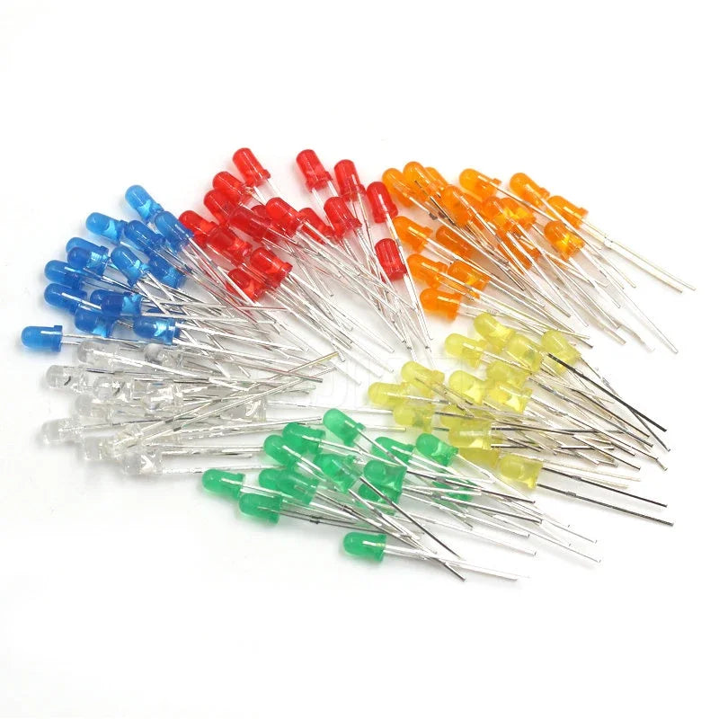 10PCS / 1Lot TEJIATE 3MM LED Light Bead Double Color White Flash Red Blue Green Fog Type Low Power Consume Fast Response