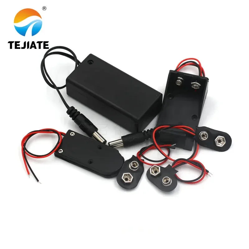 9V battery connector snap on power adapter T-type I-type dual wire clamp cable 9V socket plug snap on connection