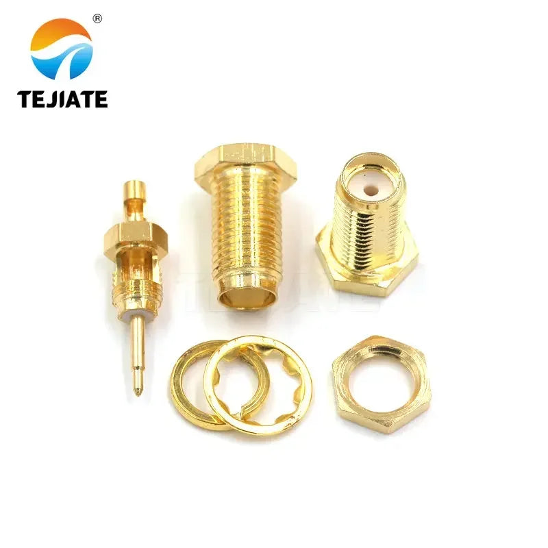50PCS SMA Female/male Header RPSMA-KY/KWE-1.13 Outer Screw Inner Pin/hole Reverse Connection Pressure Welding Feeder Connector