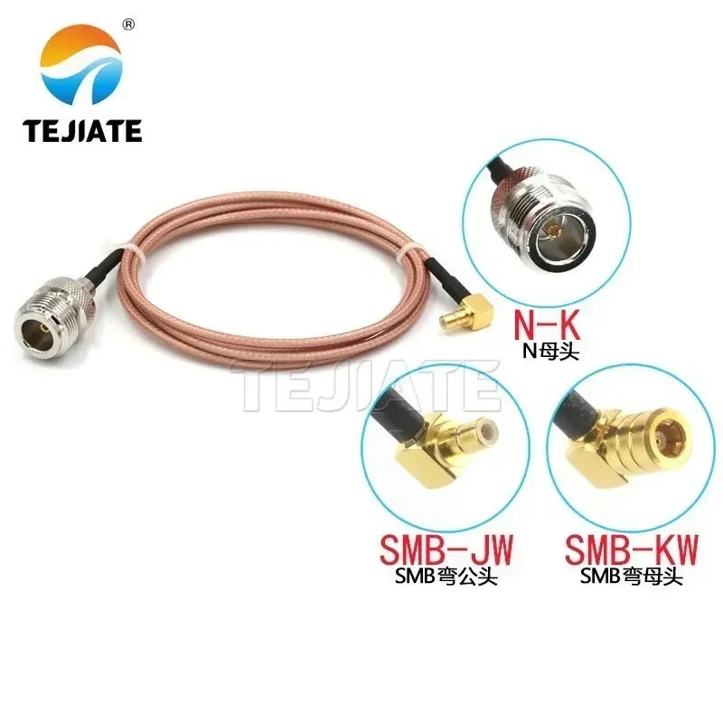 1PCS N-K to SMB-JW SMB-KW RF line SMB bent male female to N female adapter line RG316 coaxial line impedance 50 ohms