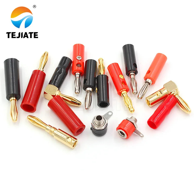 Copper gold-plated zinc alloy 4mm banana plug speaker wire connector speaker wire connector solder-free
