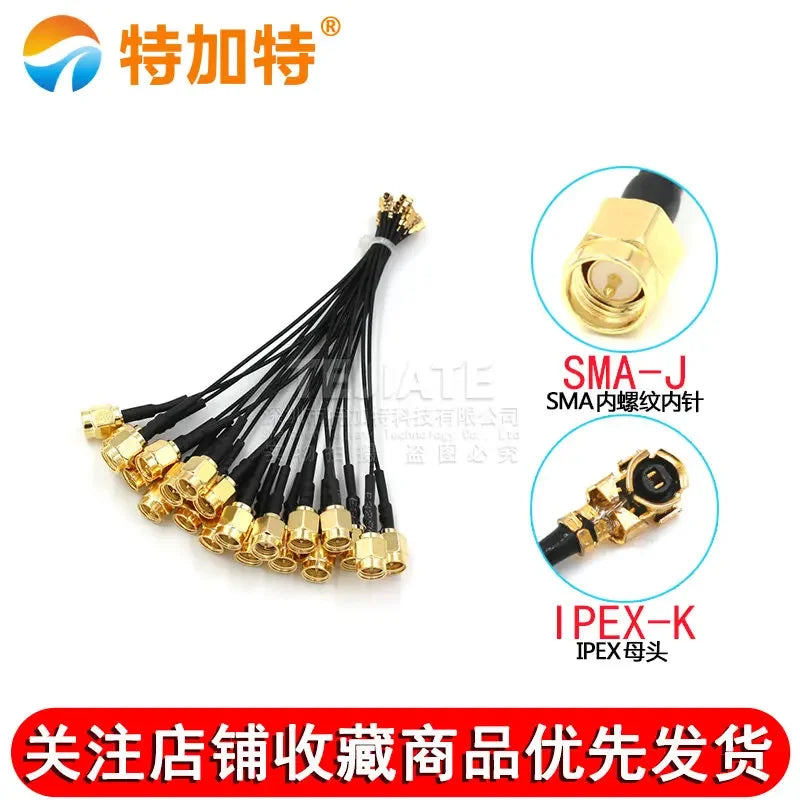 5PCS SMA male/Hole To Female Header SMA-J RPSMA-J M2 Netcard Antenna Cable UFL 1.13 Wire  0.05~2M RF Antena UFL Seat