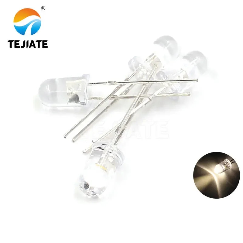 50PCS / 1Lot TEJIATE 5MM LED Lamp Full Double Color White Red Yellow Blue Green Purple Fast Response Long Using Life