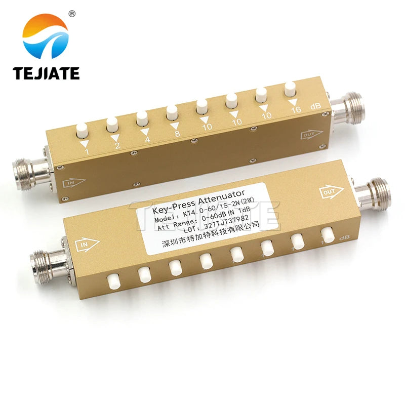 1PCS SMA N-type RF button adjustable key signal attenuator 0-30dB 0-60dB 0-90dB step 2W high power 0-4GHz