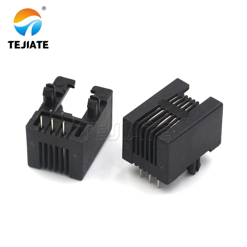 5PCS RJ11 95001-6P6C Telephone Jack Connector  6P6C 95001 Vertical Crystal Head Female Socket Black