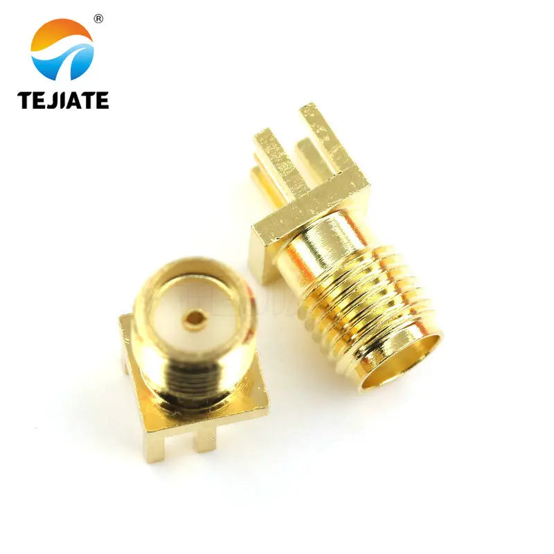 10Pcs 1.6mm SMA Female Jack Solder Nut Edge PCB Clip Straight Mount Gold Plated RF Connector Receptacle Solder