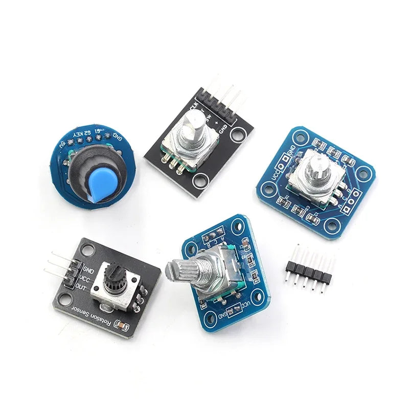 Potentiometer Rotary Module Electronic Building Block 360-Degree with Mounting Holes KY-040, EC11 with Knob Cap