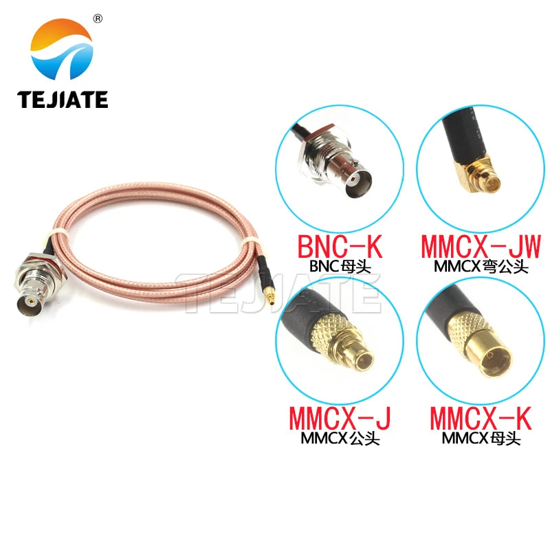 1PCS BNC to MMCX adapter line BNC-KY female to MMCX-JW MMCX-J MMCX-K RF line RG316 coaxial line impedance 50 ohms