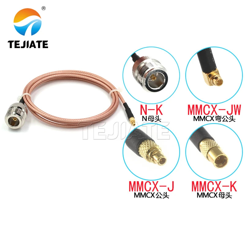 1PCS N female to MMCX adapter line MMCX-JW MMCX-J MMCX-K to N-K RF line RG316 coaxial line impedance 50 ohms