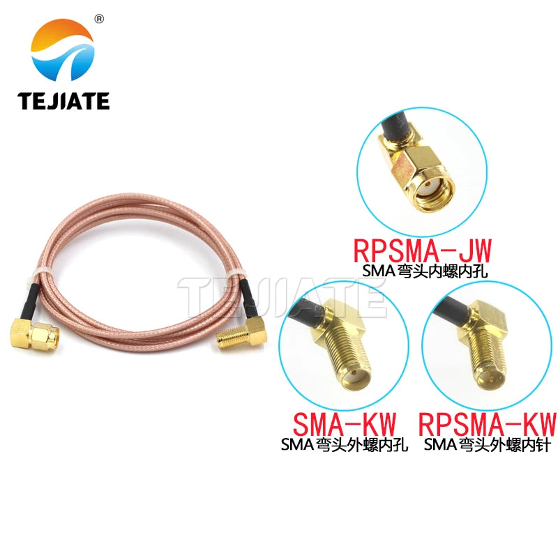 1PCS RPSMA-JW to SMA-KWY adapter wire SMA bent male female to RPSMA-JW RF wire RG316 coaxial line