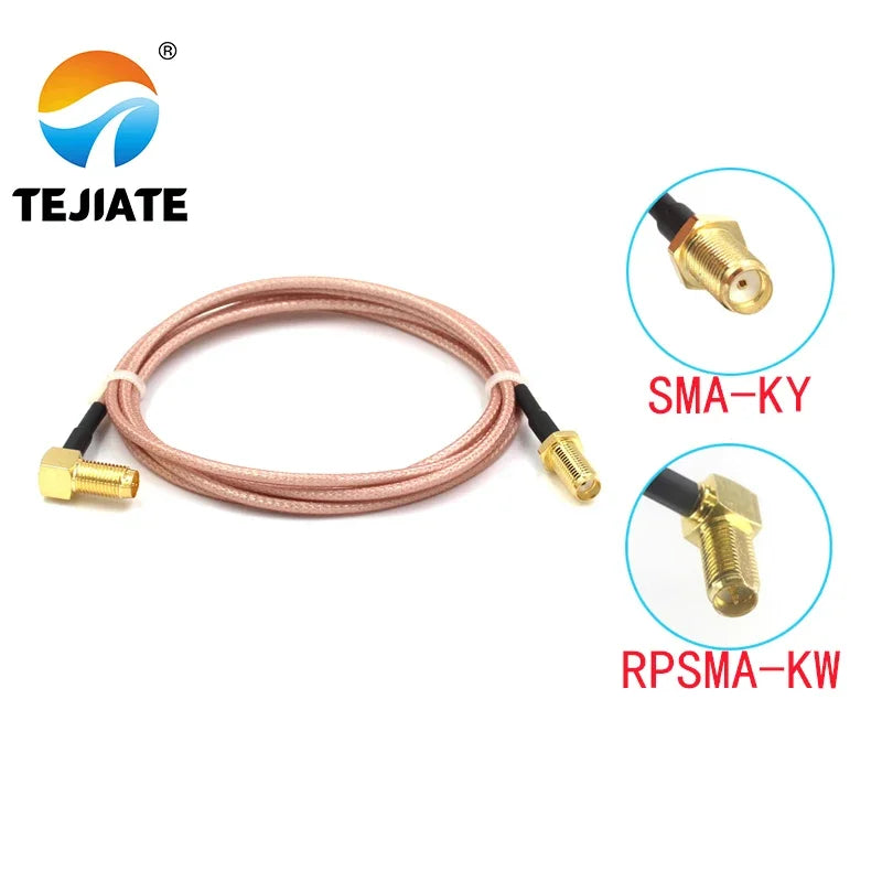 1PCS TEJIATE SMA Adapter Cable RPSMA-KW To SMA-KY 8-90CM 1M 1.5M 2M Length Connector RG316 Wire