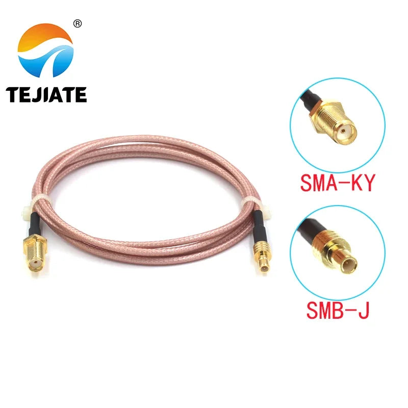1PCS TEJIATE Adapter Cable SMB To SMA Type SMB-J Convert SMA-KY 8-90CM 1M 1.5M 2M Length Connector RG316 Wire