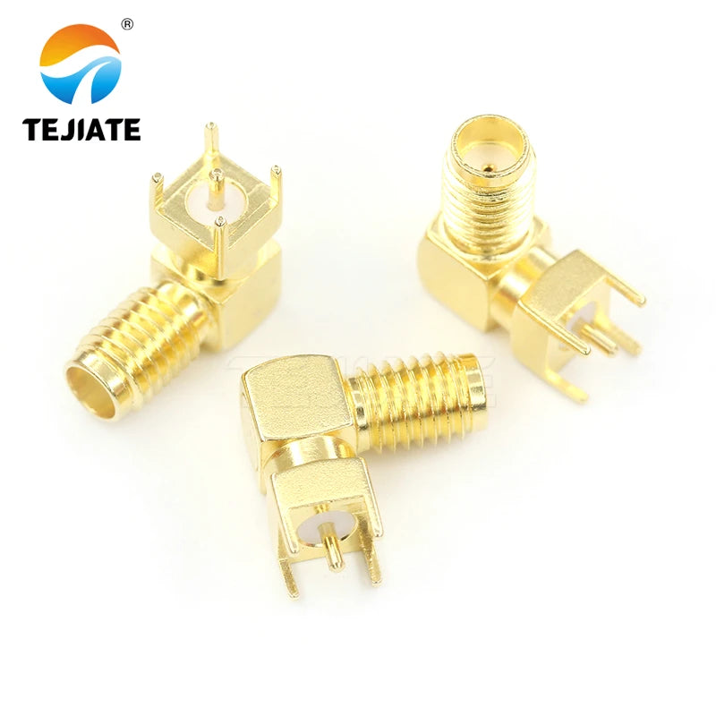 1PCS SSMA-KWE Bent Seat Female Right Angle Solder PCB Mini SMA Panel Socket Antenna Connector
