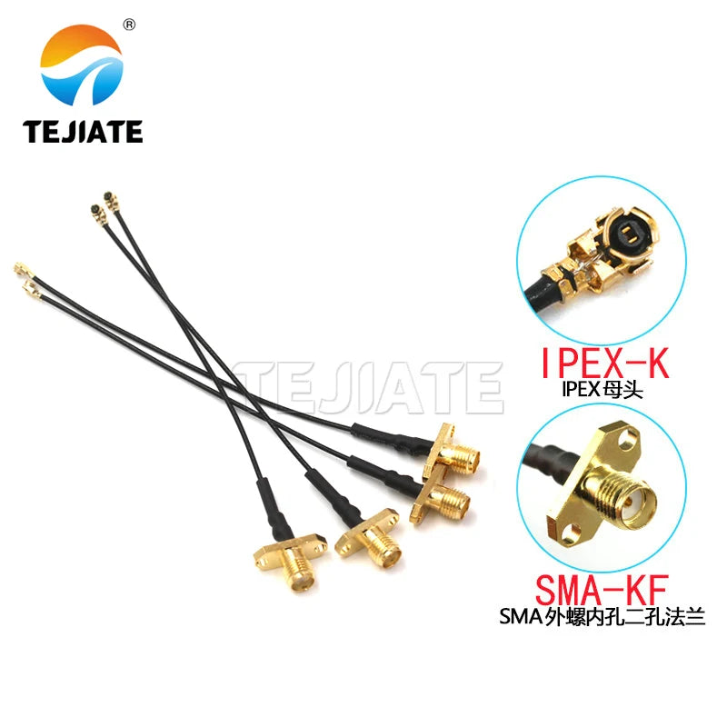 1PCS SMA-KF to RF Antena UFL Seat line SMA two hole flange diamond to RF Antena UFL Seat RF1.13 RF line impedance 50 ohms