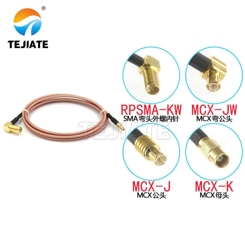 1PCS RPSMA-KW to MCX adapter line MCX-J MCX-JW MCX-K male and female to RPSMA-KW RF line RG316 connection line impedance 50 ohms