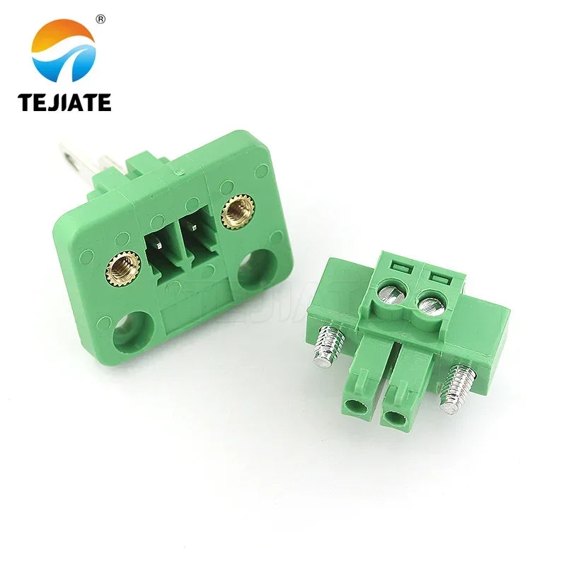 1 Set Of 15EDGWB+KM-3.81mm Wall Mounted Plug-in PCB Wiring Terminals With Flange Fixed Panel Wall Mounted