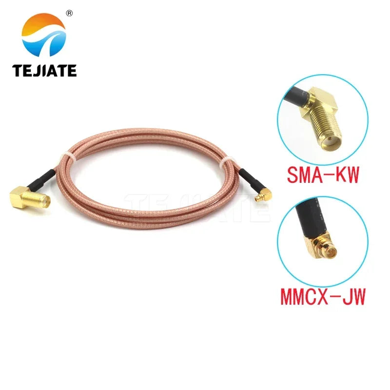 1PCS TEJIATE Adapter Cable MMCX To SMA Type MMCXJW Convert SMAKW 8-90CM 1M 1.5M 2M Length Connector RG316 Wire