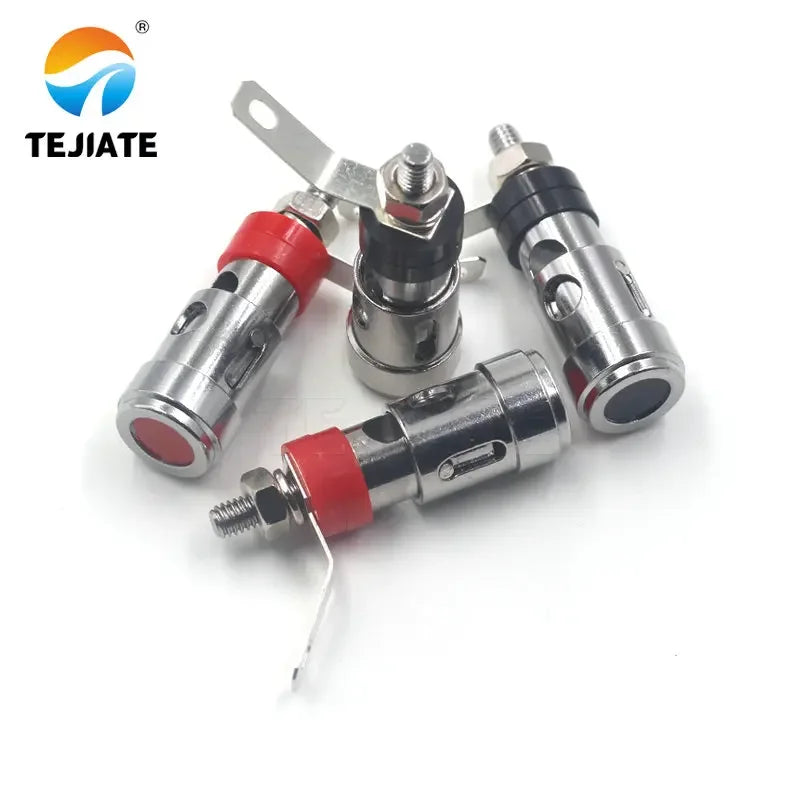 1PCS Press-down Type Spring Terminal Sound Amplifier Speaker Adapter Self-locking Quick-reaction Socket 39.5MM Red/Black