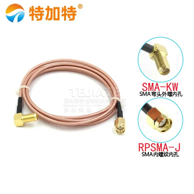 1PCS TEJIATE SMA Bent Female Header Outer Screw Inner Hole/Pin To SMA Inner Screw Inner Hole RG316 Coaxial Wire 0.08~2M