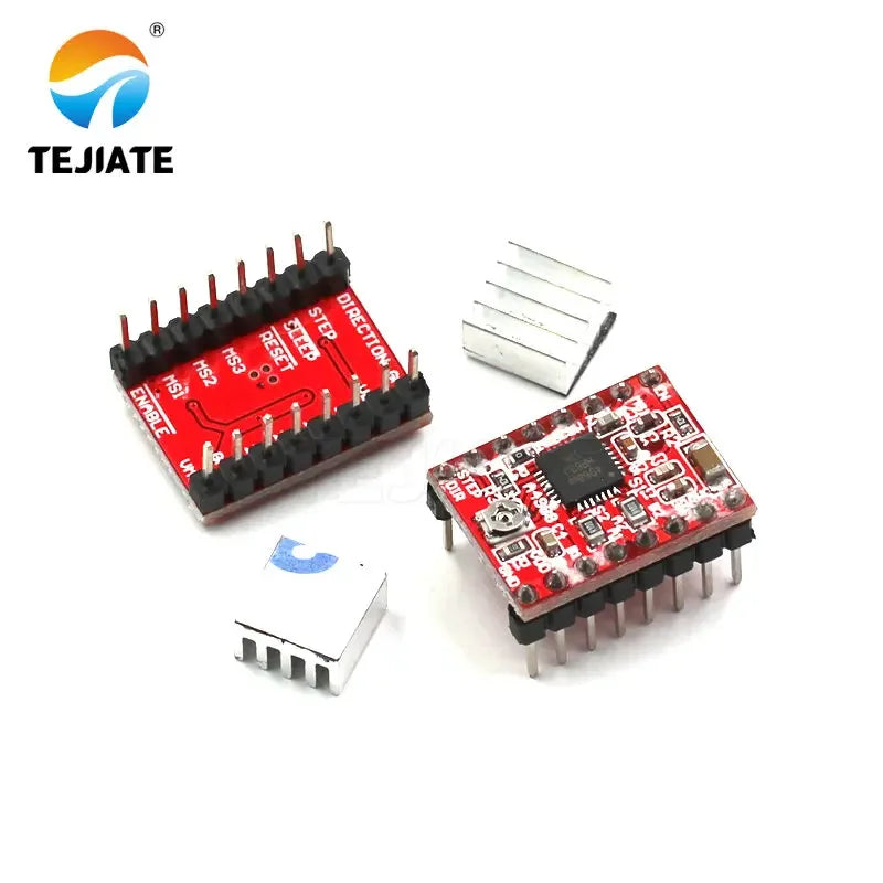 1PCS A4988 Stepper Motor Driver Module 3D Printer Modular Accessories With Cooling Fin