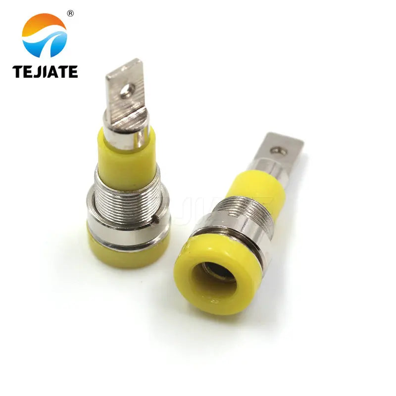 1PCS 4mm 2mm Banana Socket 4MM 2MM Panel Socket Pure Copper Insulated Wiring Terminal Banana Female Head Hole