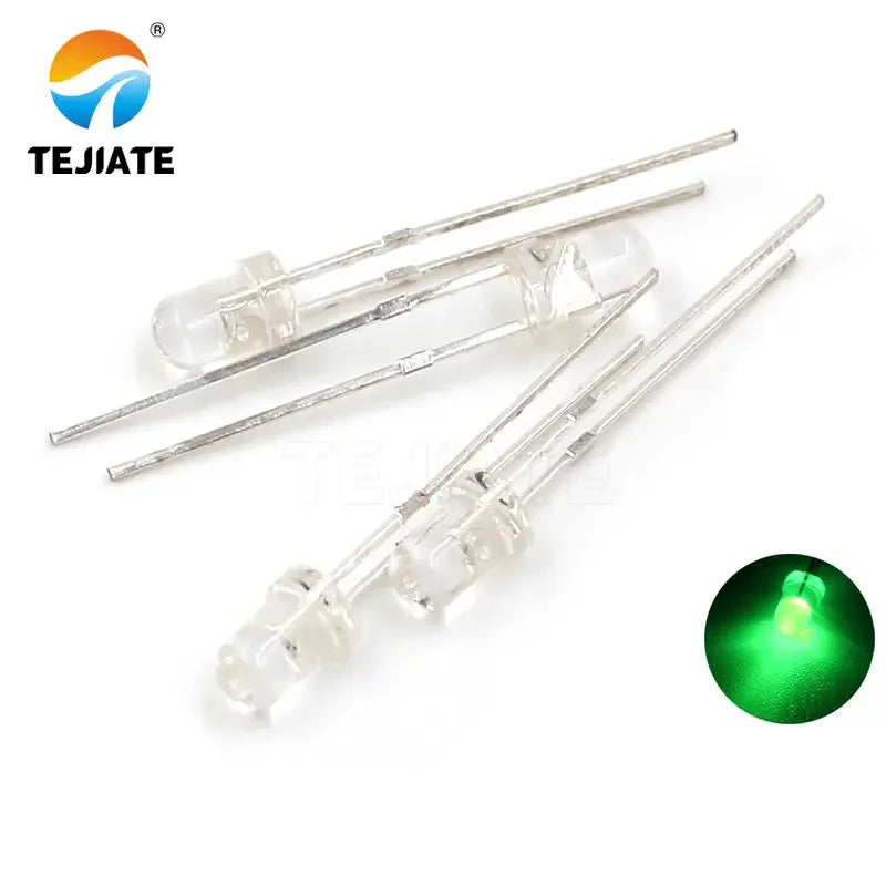 50PCS / 1Lot TEJIATE 3MM LED Light Bead White Red Yellow Blue Green Full Color High Brightness  Low Power Consume Fast Response