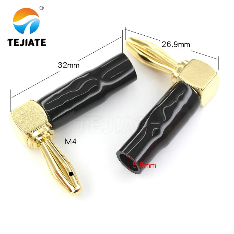 Copper gold-plated zinc alloy 4mm banana plug speaker wire connector speaker wire connector solder-free