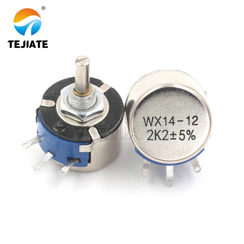 5pcs WX14-12 3W single turn wire wound potentiometer 1K 2K2 3K3 4K7 20K 10K 22K 100R 470R