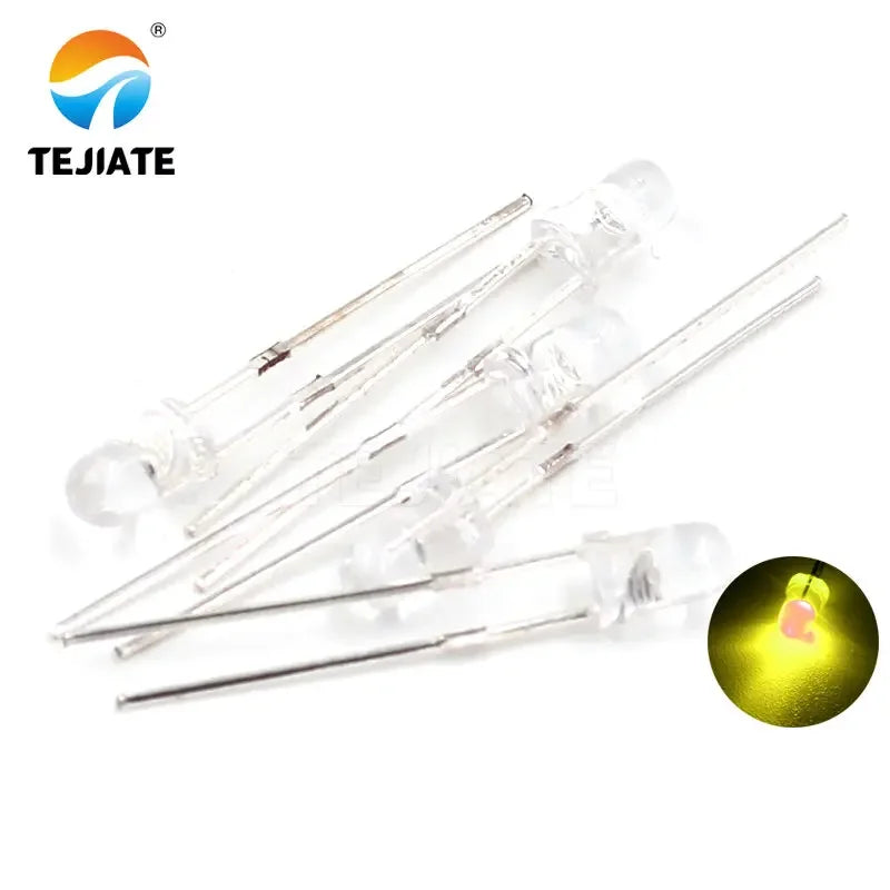 50PCS / 1Lot TEJIATE 3MM LED Light Bead White Red Yellow Blue Green Full Color High Brightness  Low Power Consume Fast Response