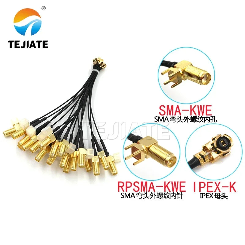 1PCS RF Antena UFL Seat To SMA-KWE Curved WIFI Module Antenna SMA Socket To RF Antena UFL Seat Adapter