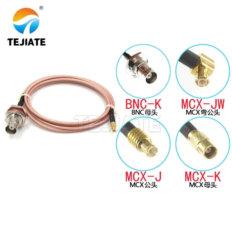 1PCS MCX to BNC adapter line BNC female to MCX-JW MCX-J MCX-K RF line RG316 extension line impedance 50 ohms