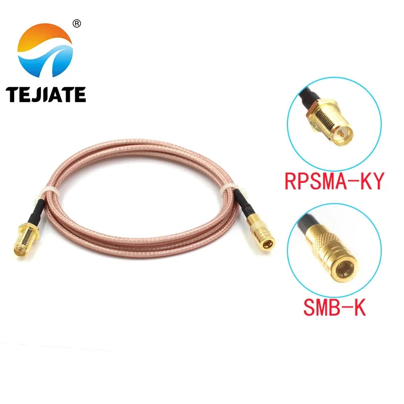 1PCS TEJIATE Adapter Cable SMB To RPSMA Type SMB-K Convert RPSMA-KY 8-90CM 1M 1.5M 2M Length Connector RG316 Wire