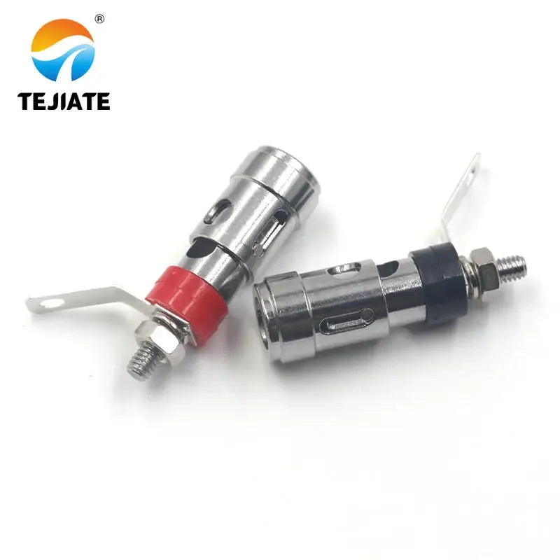1PCS Press-down Type Spring Terminal Sound Amplifier Speaker Adapter Self-locking Quick-reaction Socket 39.5MM Red/Black