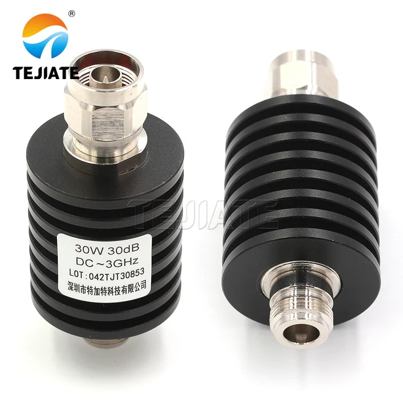 1PCS N-JK 30W Attenuator 6DB 20DB 30DB 40DB RF Coaxial Rixed Attenuator N type Connector