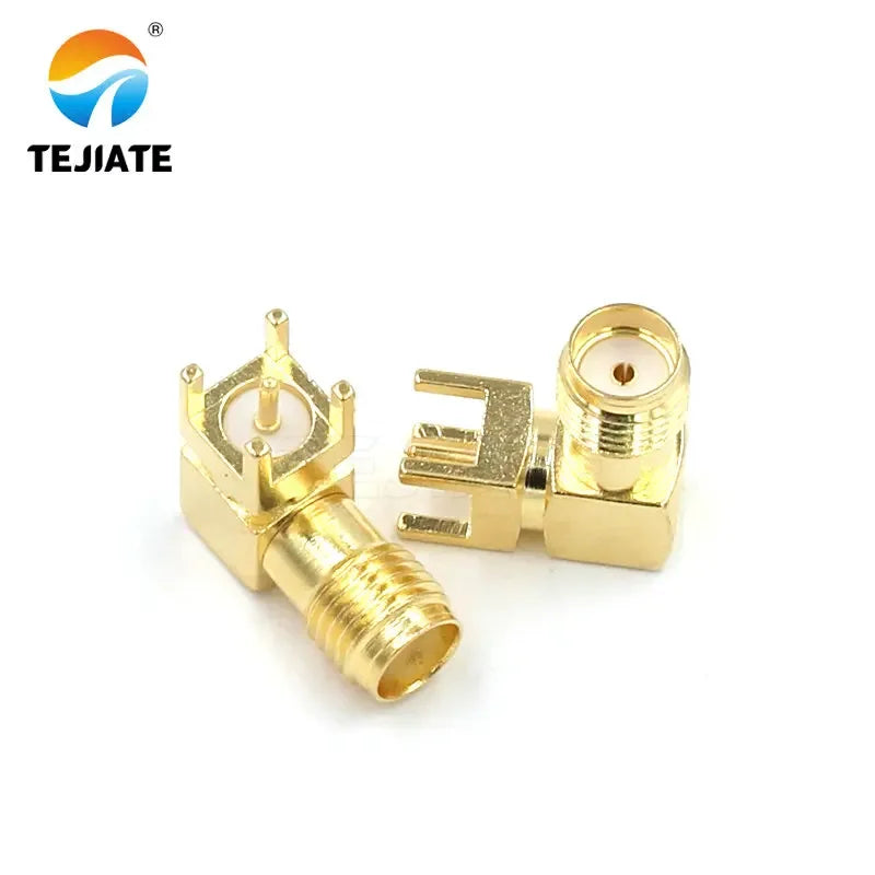 5PCS SMA-KWE Outer Screw Inner Hole RF Base Elbow Horizontal Antenna Connector Adapter