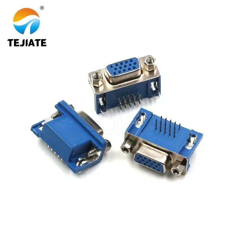 5 Pieces VGA Interface 3.08 DB15 HDR15 DR15 Female 3.08 Curved Pin Three Rows Connector