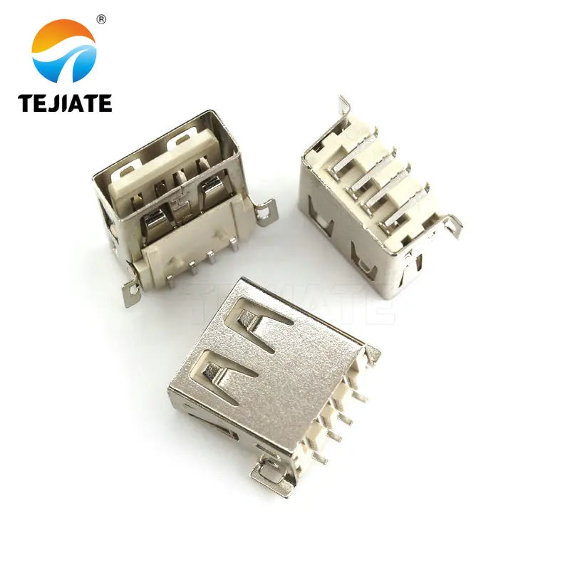 10PCS USB A-type female socket A female B female socket curling 90/180 degrees flat mouth square mouth straight plug patch