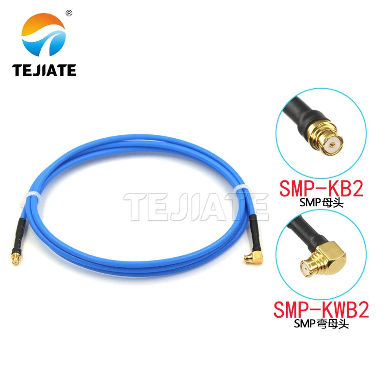 1PCS SMP to SMP extension cable SMP-KW bent female SMP-KK female connector RG405 blue semi flexible coaxial line