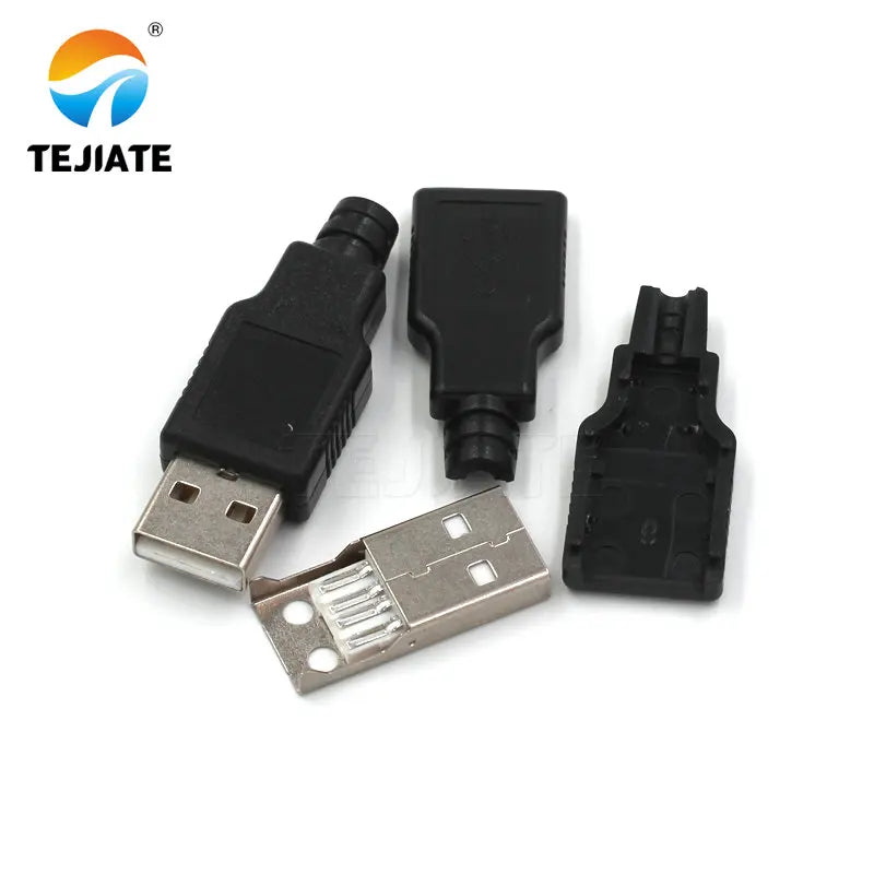 10PCS USB male USB interface A-type plug connector combination/with shell/solder wire/solder board/straight insertion/SMT